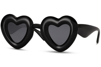 Heart Shape Black Frame Sunglasses Women