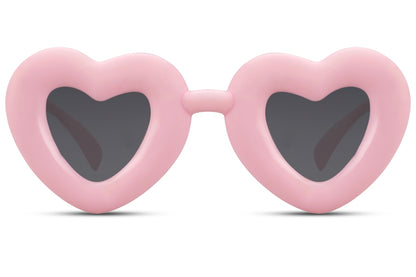 Heart Shape Pink Frame Sunglasses Women