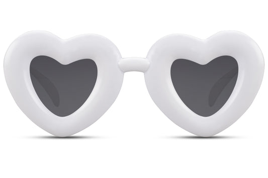 Heart Shape White Frame Sunglasses Women