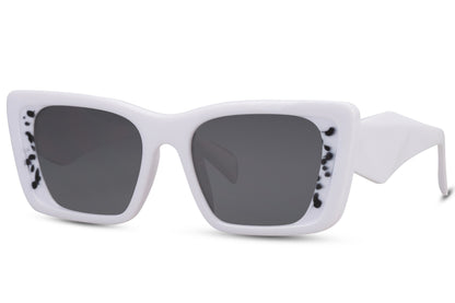 White Rectangle Cat Eye Sunglasses For Women 2