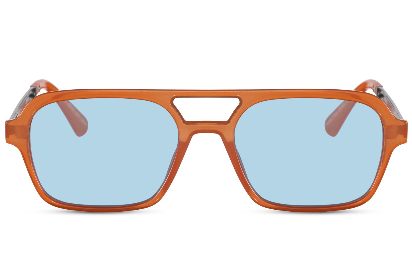 Orange Frame Party Wear Aviator Sunglasses