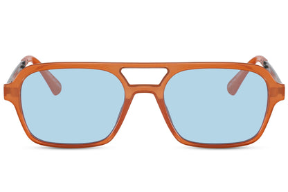 Orange Frame Party Wear Aviator Sunglasses