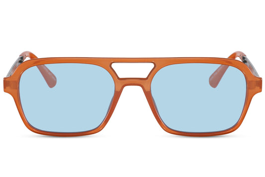 Orange Frame Party Wear Aviator Sunglasses