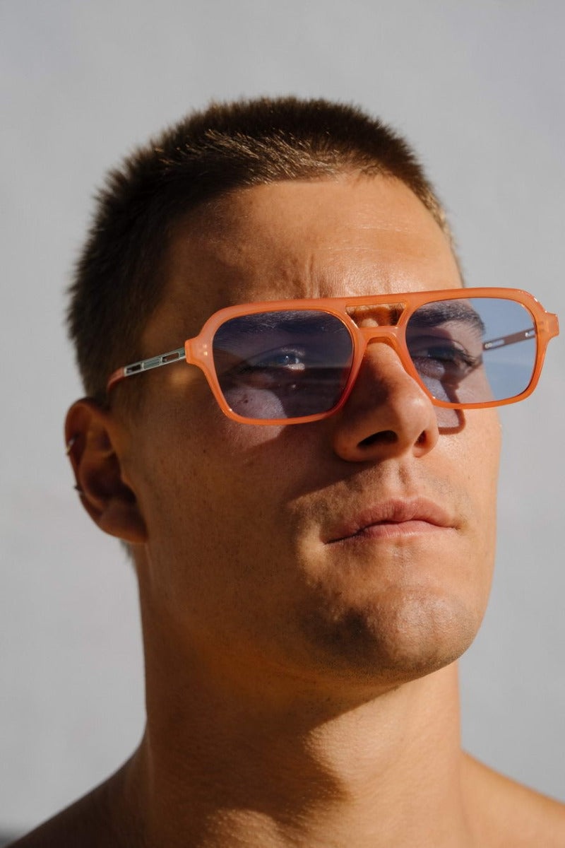 Orange Frame Party Wear Aviator Sunglasses