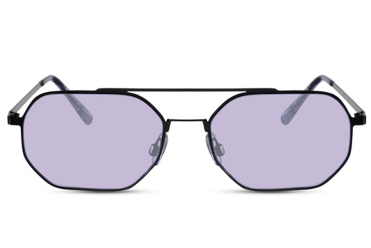 Geometric Designer Purple Aviator Sunglasses