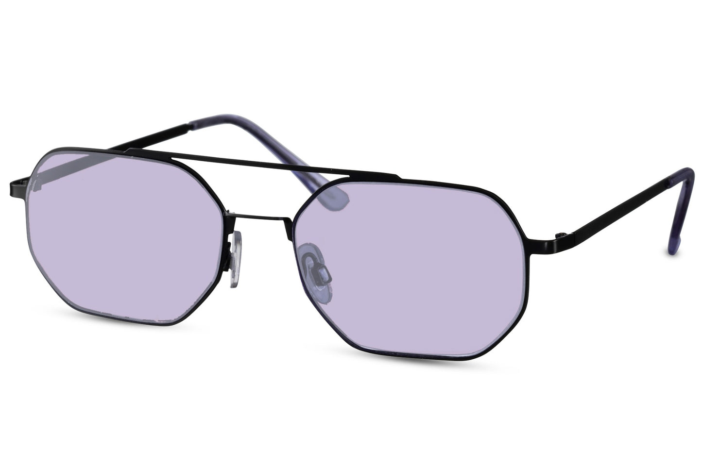 Geometric Designer Purple Aviator Sunglasses