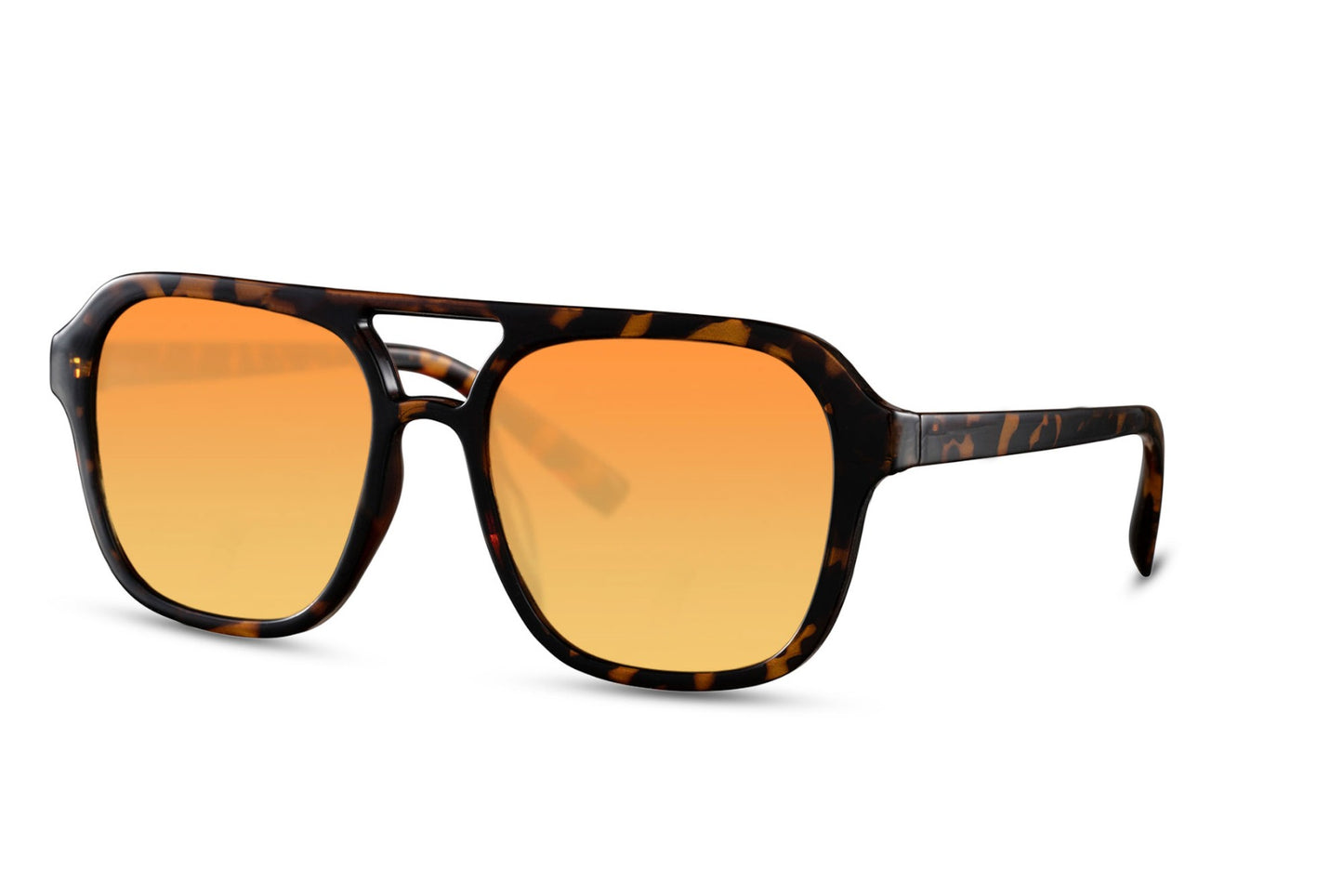 Stylish Oversized Orange Aviator Sunglasses For Women