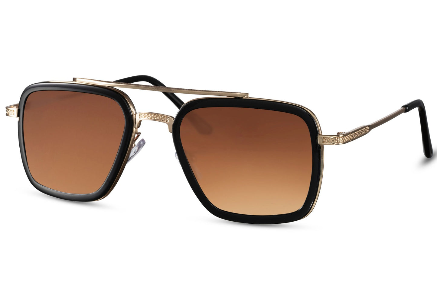 Square Brown Aviator Sunglasses