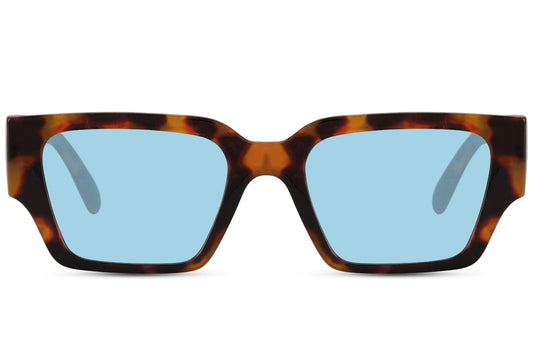 Square Animal Print Frame Wayfarer Sunglasses