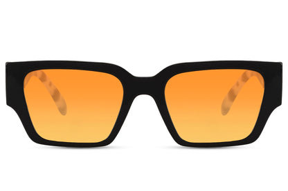 Retro Square Orange Thick Frame Wayfarer Sunglasses