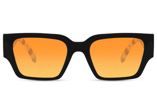 Retro Square Orange Thick Frame Wayfarer Sunglasses