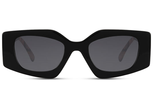 Black Rectangle Cat Eye Sunglasses For Women