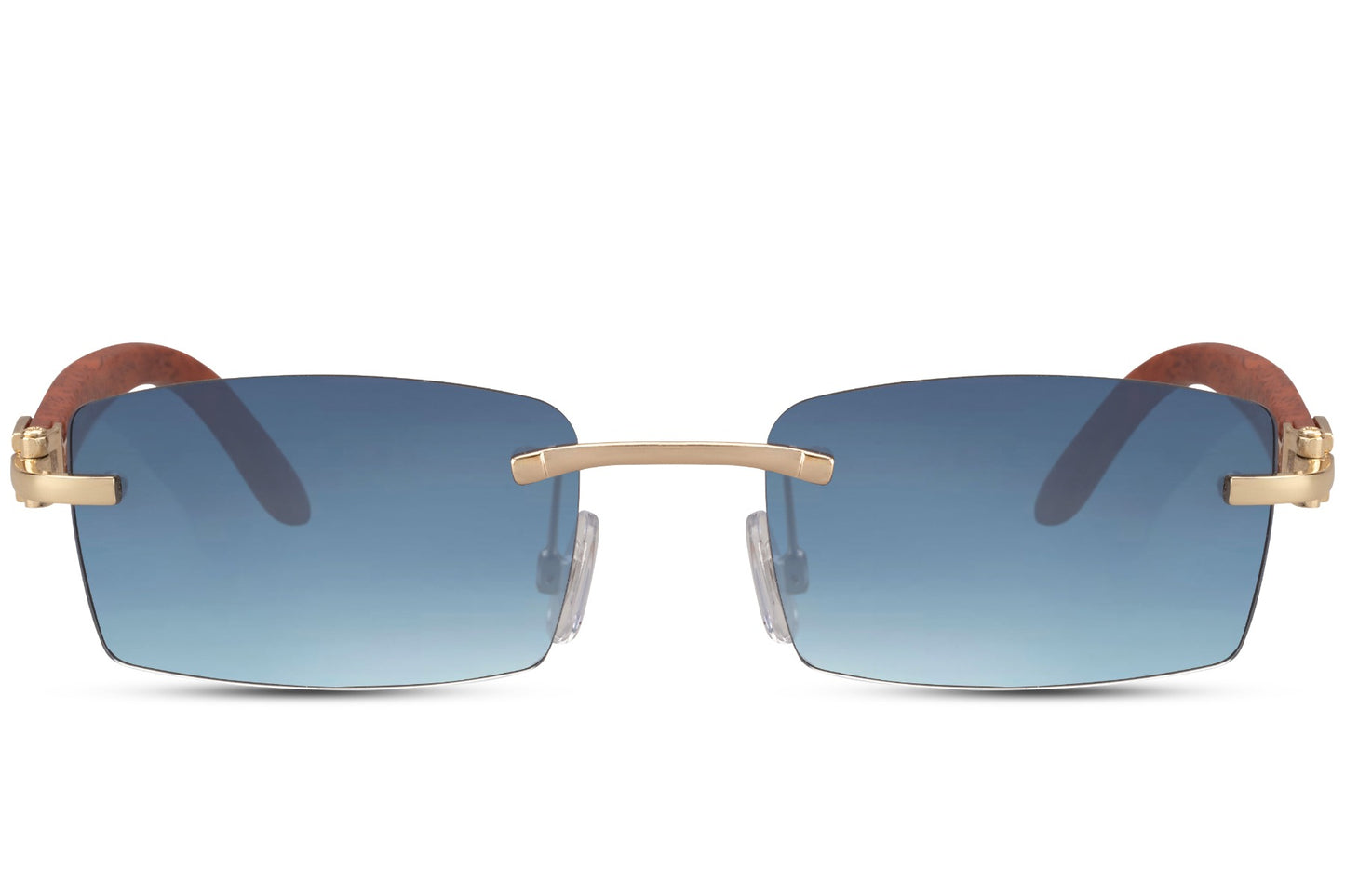 Blue Color  Frame Less Square Sunglasses