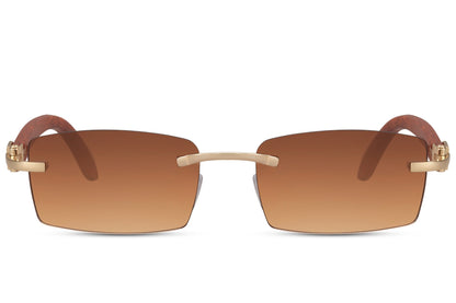 Frame Less Brown Sunglasses