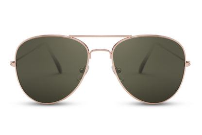 Classic Vintage Green Pilot Aviator Sunglasses