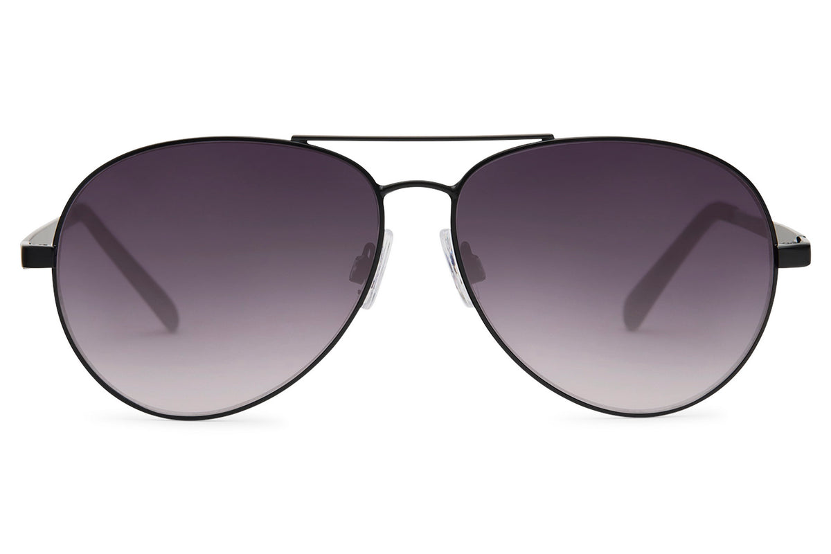 Black Aviator Sunglasses with Grey Gradient Lenses