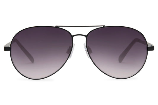 Black Aviator Sunglasses with Grey Gradient Lenses