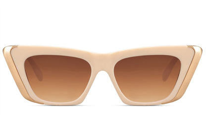 Brown Double Frame Cat Eye Sunglasses