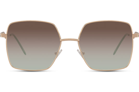 Brown Square Rectangle Oversized Sunglasses