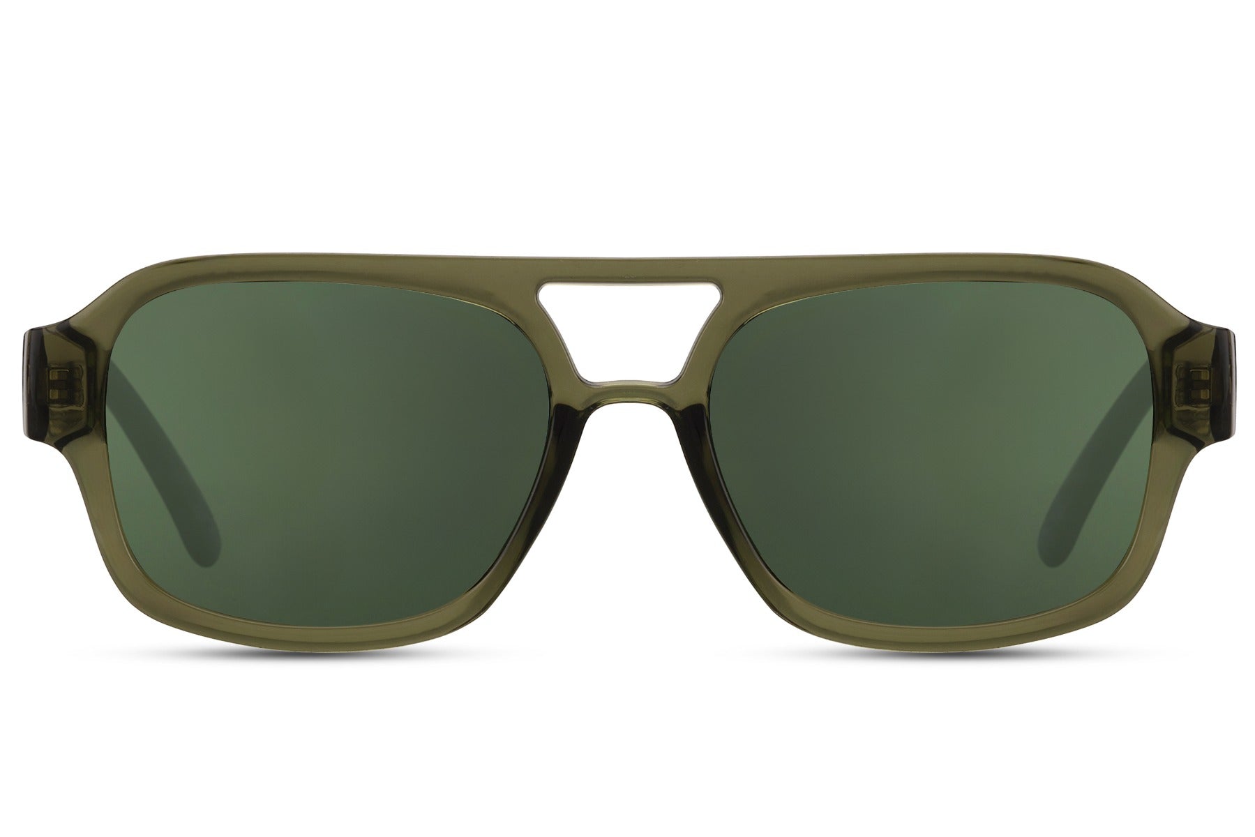 Green Aviator Sunglasses