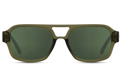 Green Aviator Sunglasses