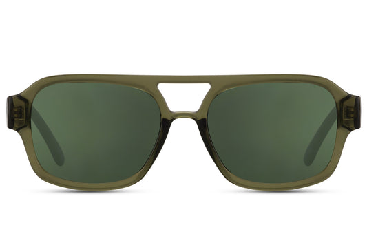 Green Aviator Sunglasses