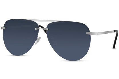 Rimless Blue Aviator Sunglasses 