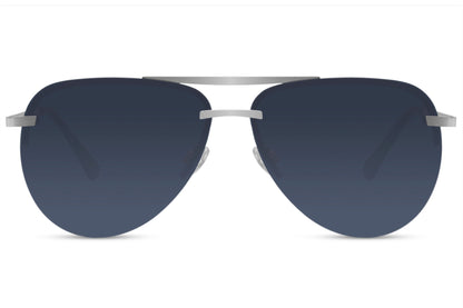 Rimless Blue Aviator Sunglasses UK
