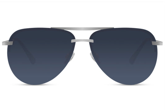 Rimless Blue Aviator Sunglasses UK