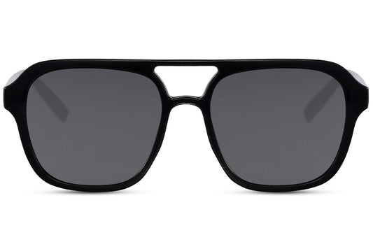 Stylish Black Retro Aviator Sunglasses