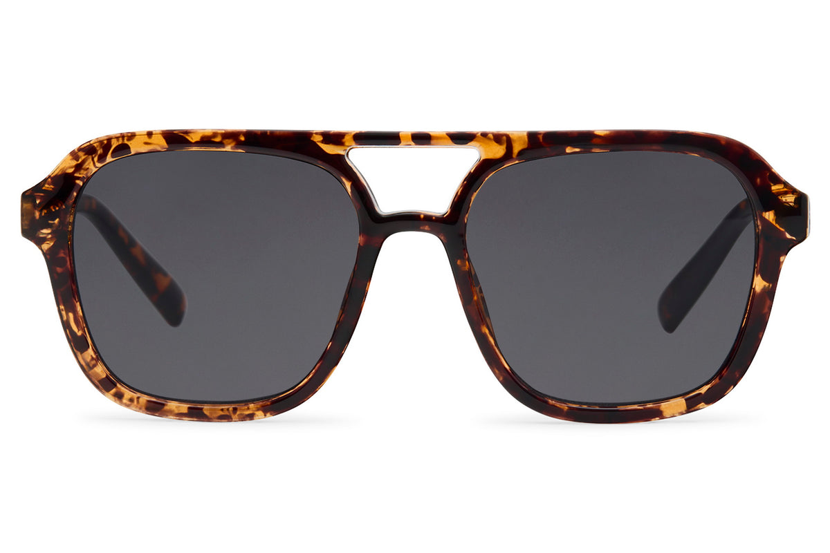 Tortoiseshell Aviator Sunglasses with Dark Grey Lenses