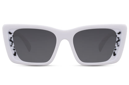 White Rectangle Cat Eye Sunglasses For Wome 1n