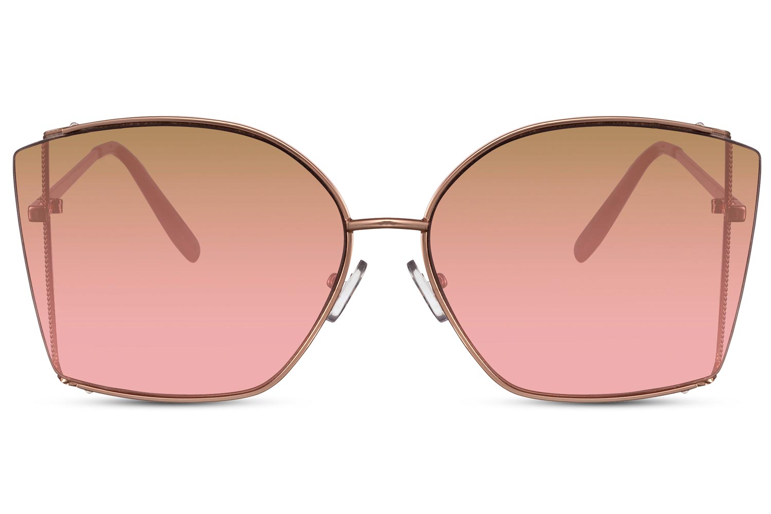 full frame sunglasses with pink lenses
