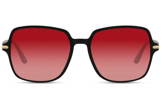Red Square Rectangle Oversized Sunglasses